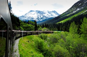 Train from White Pass to Skagway Alaska