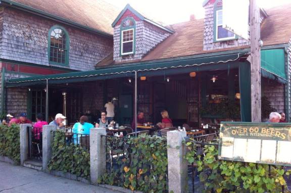 The outdoor patio at Bar Harbor Beer Works in Bar Harbor, Maine rupunini-05242014