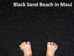 One'uli Beach, Maui. Black Sand Beach.
