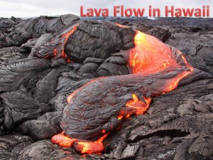 New live lava flow in Hawaii. On the big Island near Kona. 