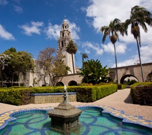 California Tower from Alcazar Gardens in Balboa Park