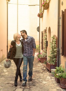 Young Couple in Love Visiting an Italian Village
