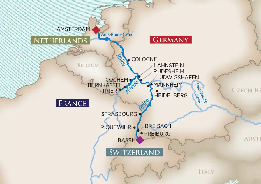 <span>11 Day AmaWaterways River Cruise from Basel to Amsterdam 2025</span>
