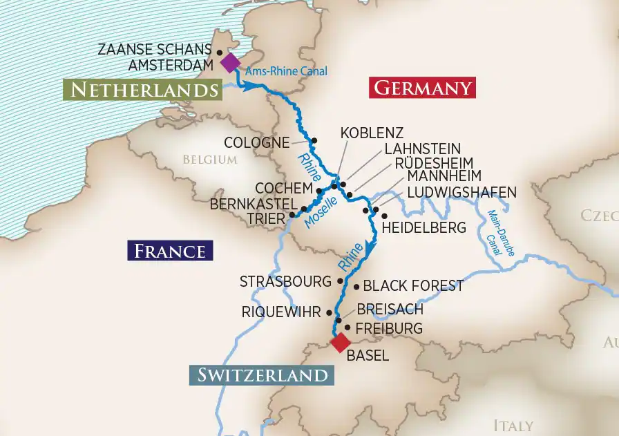 <span>12 Day AmaWaterways River Cruise from Amsterdam to Basel 2024</span>
