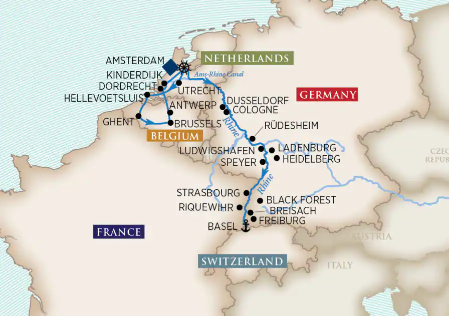 <span>15 Day AmaWaterways River Cruise from Basel to Amsterdam 2025</span>