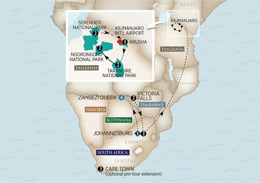 15 Day AmaWaterways River Cruise from Johannesburg to Nairobi 2027 - 