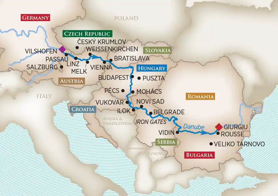 15 Day AmaWaterways River Cruise from Vilshofen to Giurgiu 2025 - 