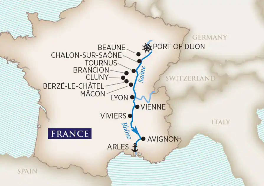 <span>8 Day AmaWaterways River Cruise from Arles to Port of Dijon 2025</span>