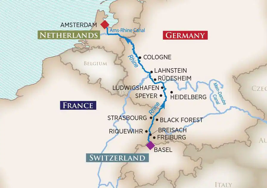 8 Day AmaWaterways River Cruise from Basel to Amsterdam 2025 - 
