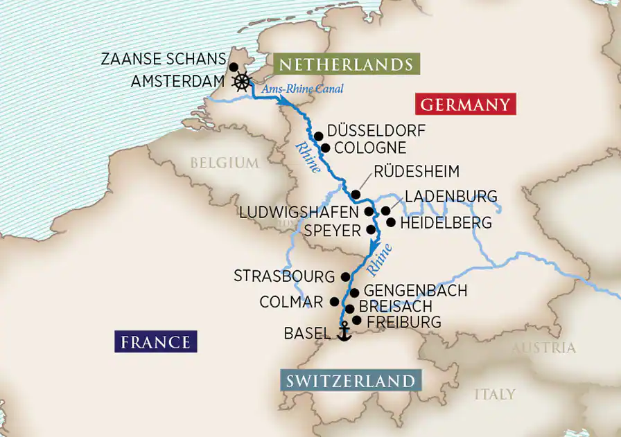 <span>8 Day AmaWaterways River Cruise from Basel to Amsterdam 2025</span>