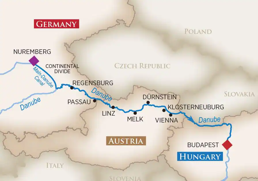 8 Day AmaWaterways River Cruise from Nuremberg to Budapest 2025 - 