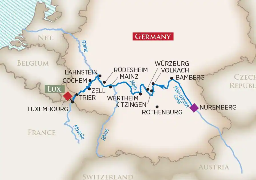 <span>8 Day AmaWaterways River Cruise from Nuremberg to Luxembourg 2024</span>