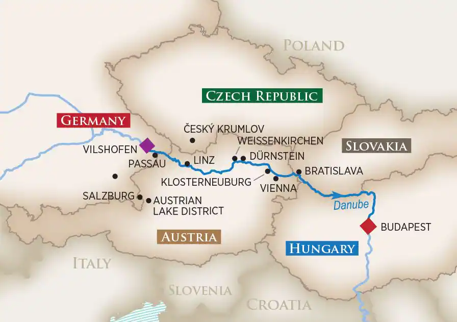 <span>8 Day AmaWaterways River Cruise from Vilshofen to Budapest 2025</span>