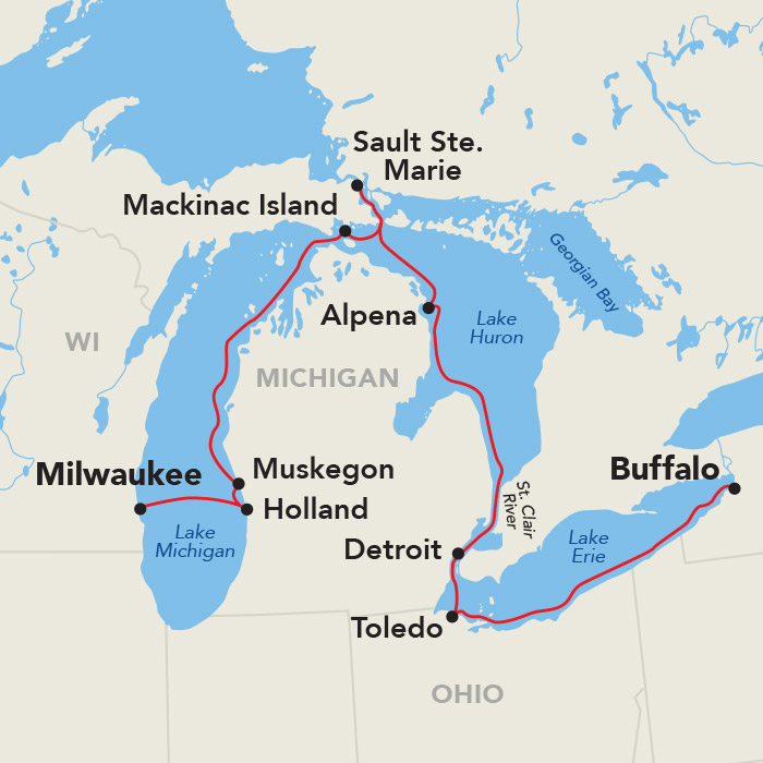 14 Day American Cruise Lines River Cruise from Buffalo to Milwaukee 2027 - 