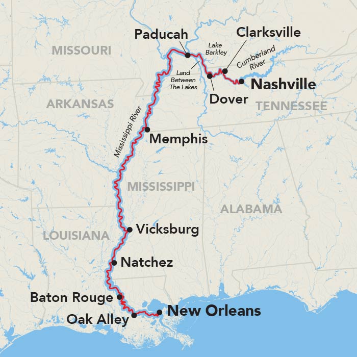 15 Day American Cruise Lines River Cruise from New Orleans to Nashville 2027 - 