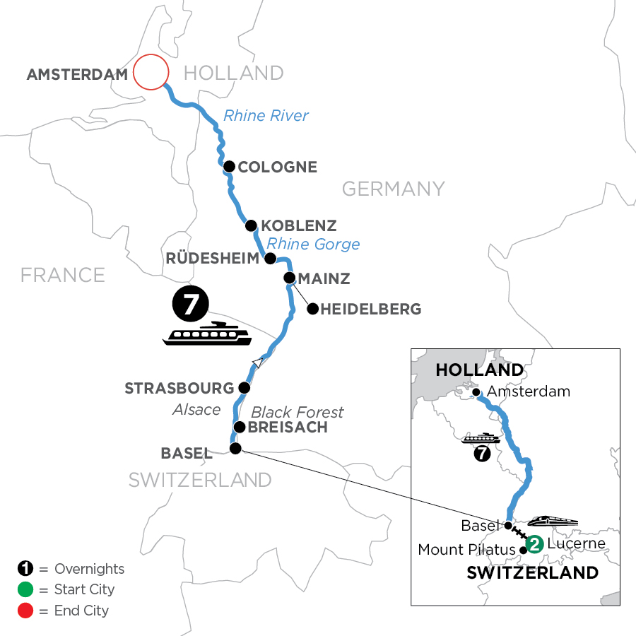 10 Day Avalon Waterways River Cruise from Lucerne to Amsterdam 2025 - WZA3