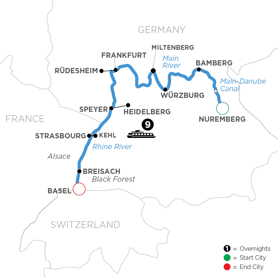10 Day Avalon Waterways River Cruise from Nuremberg to Basel 2027 - WNM