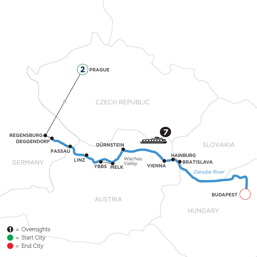 10 Day Avalon Waterways River Cruise from Prague to Budapest 2024