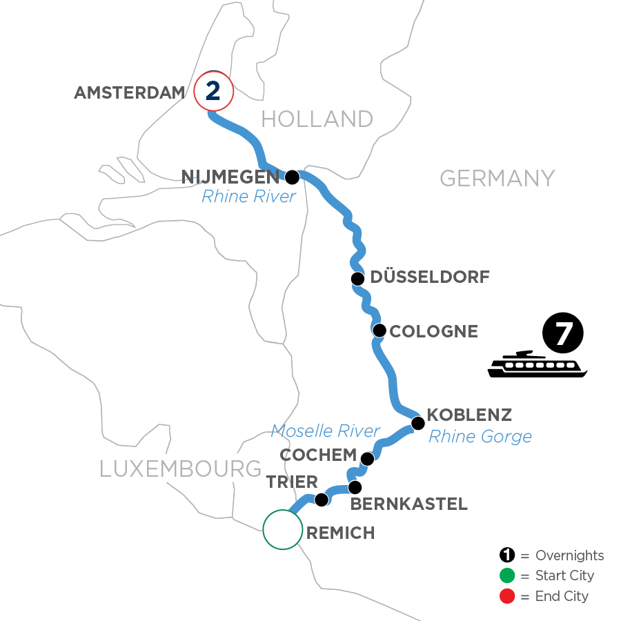 10 Day Avalon Waterways River Cruise from Remich to Amsterdam 2027 - WRAE