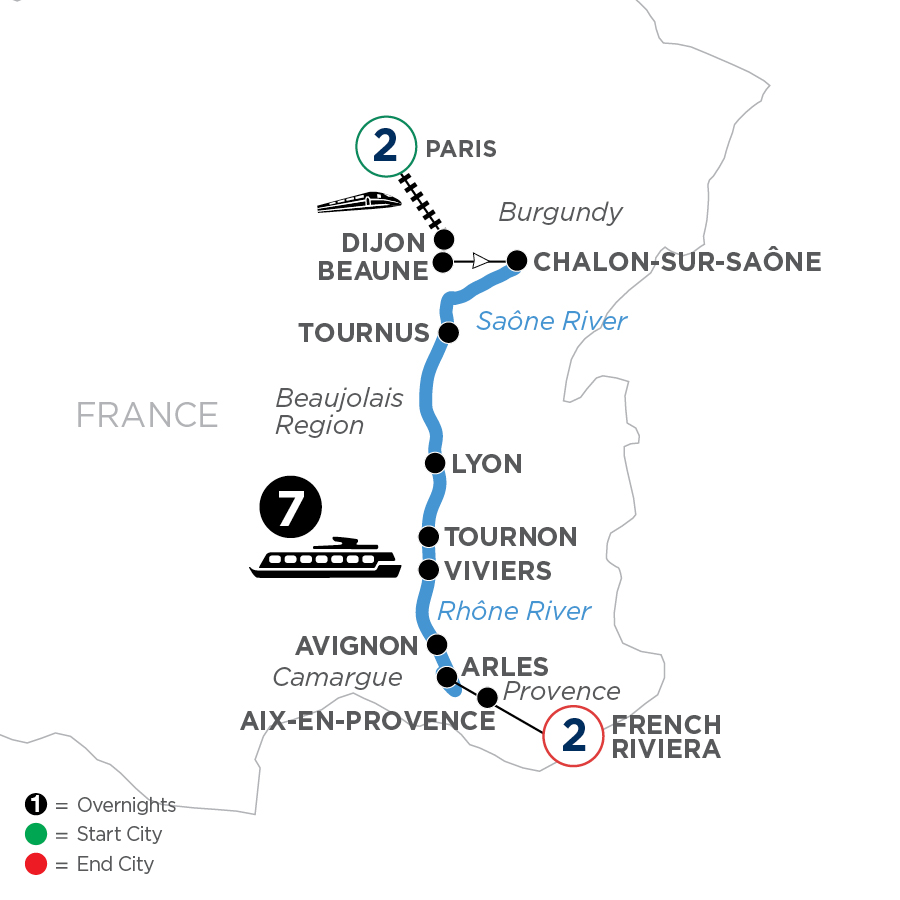 12 Day Avalon Waterways River Cruise from Paris to French Riviera 2026 - WJLY