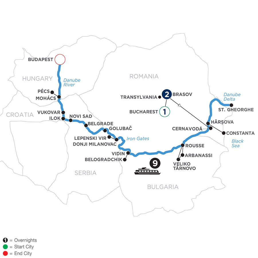 13 Day Avalon Waterways River Cruise from Bucharest to Budapest 2024