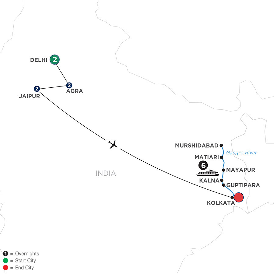 13 Day Avalon Waterways River Cruise from Delhi to Kolkata 2024
