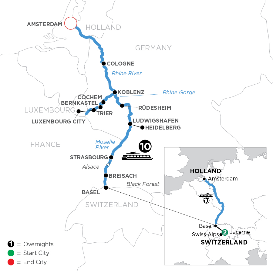 13 Day Avalon Waterways River Cruise from Lucerne to Amsterdam 2027 - WZH1