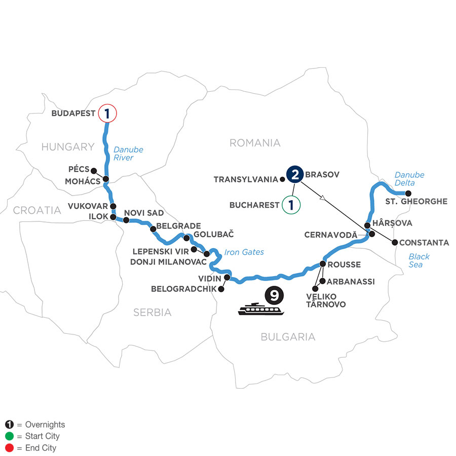 14 Day Avalon Waterways River Cruise from Bucharest to Budapest 2024