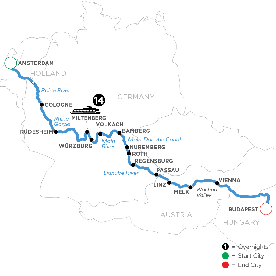 15 Day Avalon Waterways River Cruise from Amsterdam to Budapest 2027 - WAB