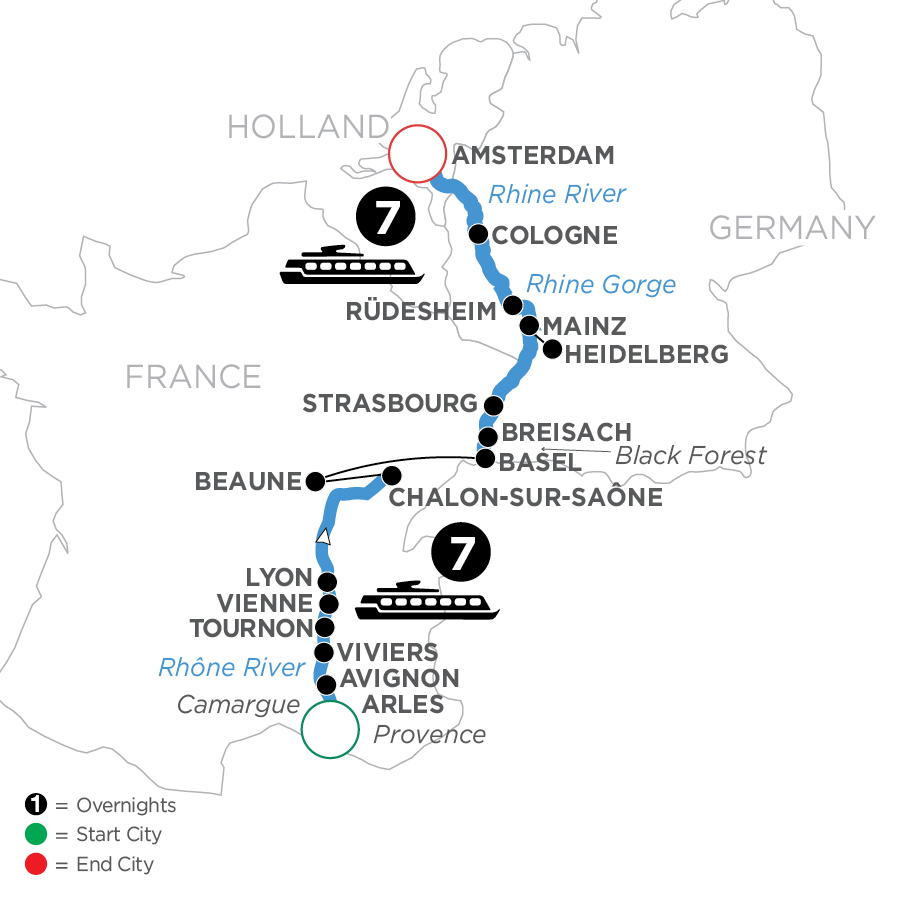 15 Day Avalon Waterways River Cruise from Arles to Amsterdam 2024