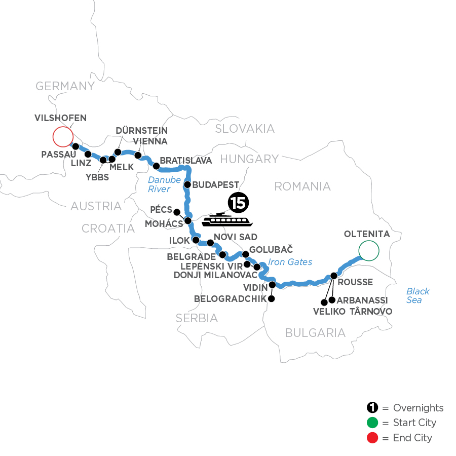 16 Day Avalon Waterways River Cruise from Oltenita to Vilshofen 2026 - WOD