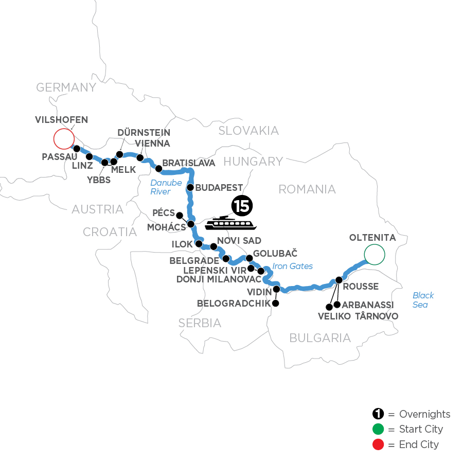 16 Day Avalon Waterways River Cruise from Oltenita to Vilshofen 2027 - WOD
