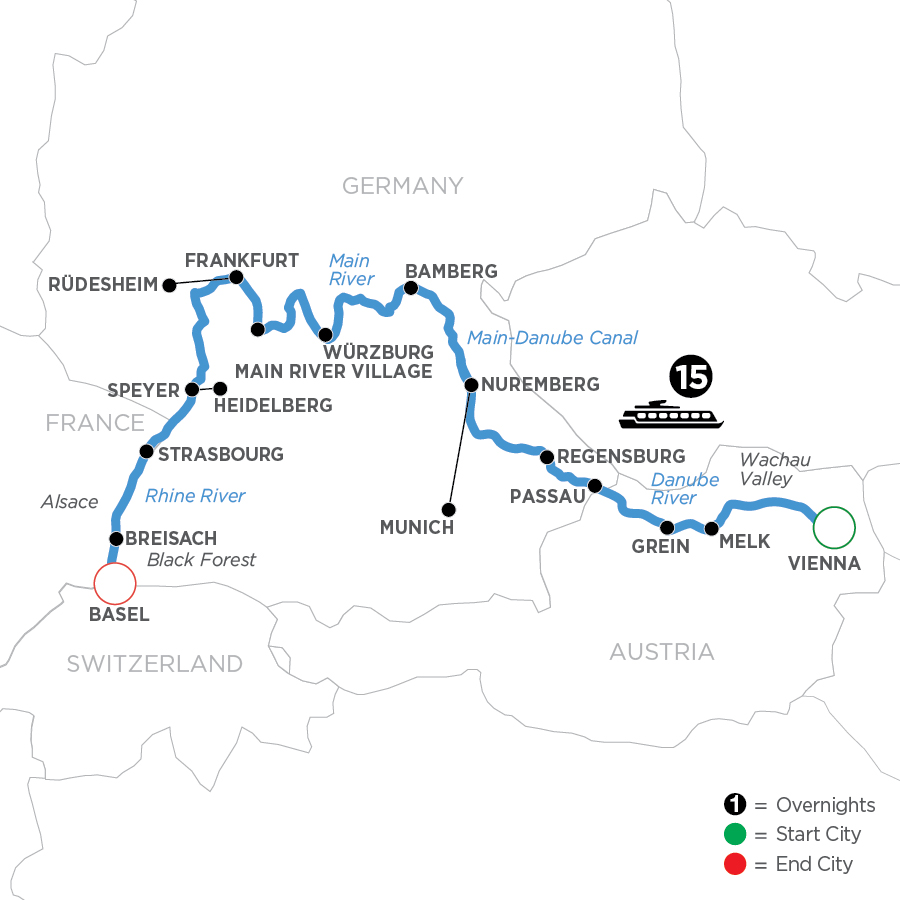 16 Day Avalon Waterways River Cruise from Vienna to Basel 2026 - WVM