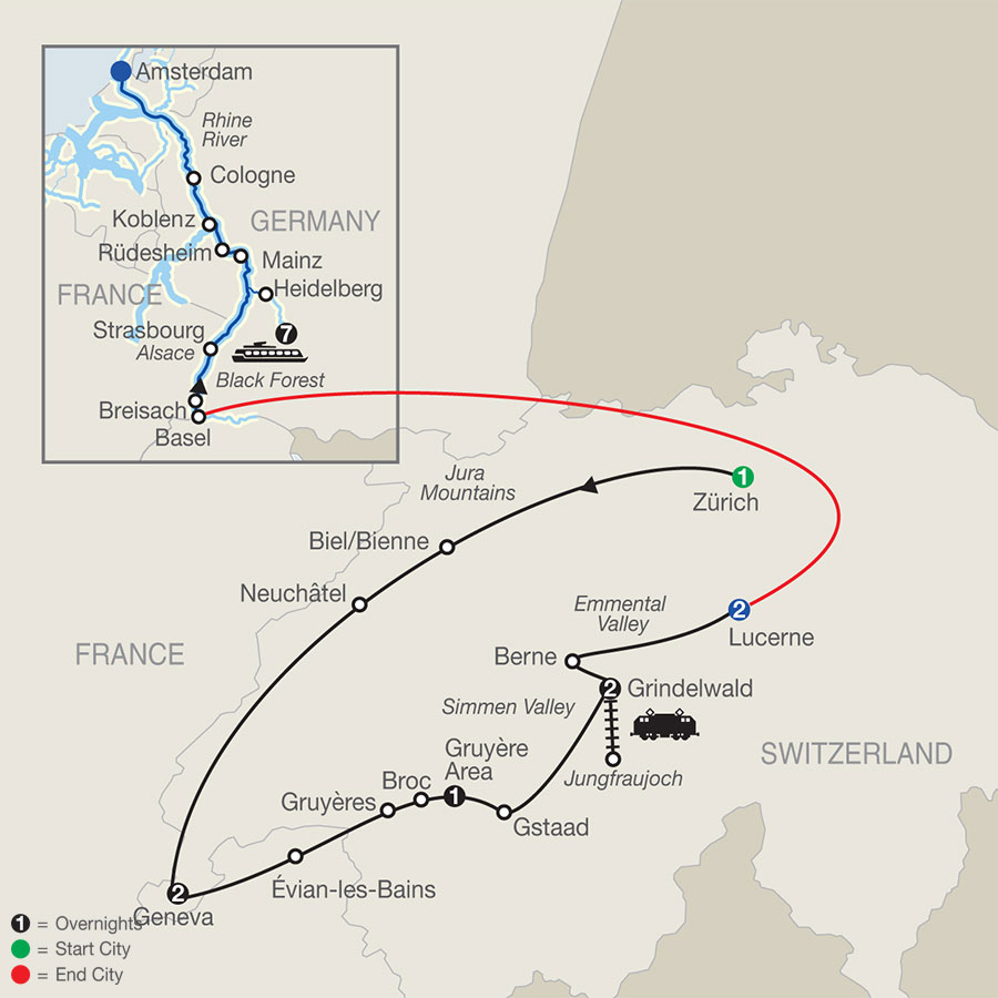 16 Day Avalon Waterways River Cruise from Zürich to Amsterdam 2023