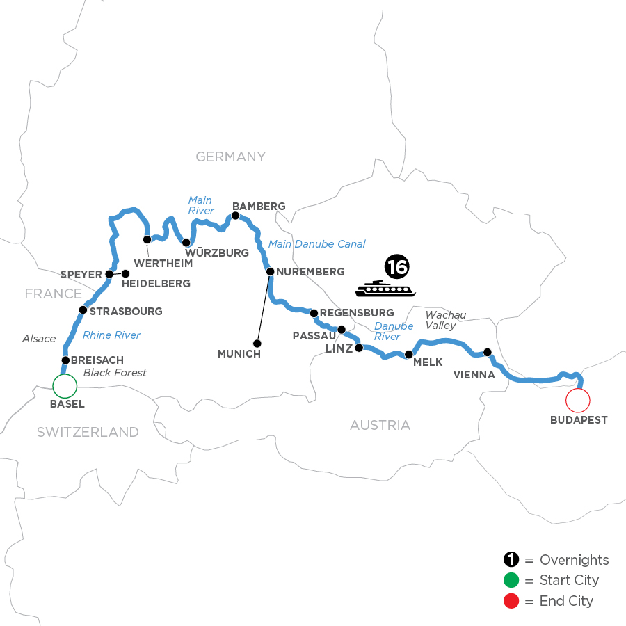 17 Day Avalon Waterways River Cruise from Basel to Budapest 2027 - WMB
