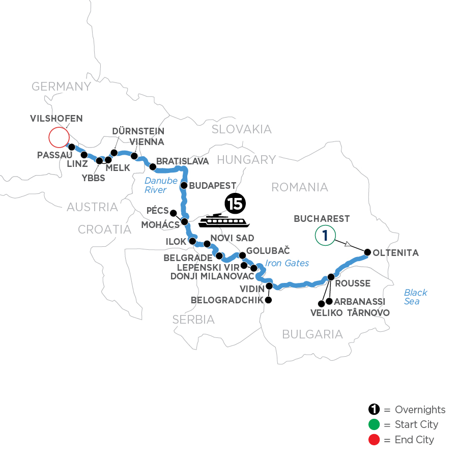 17 Day Avalon Waterways River Cruise from Bucharest to Vilshofen 2026 - WODO