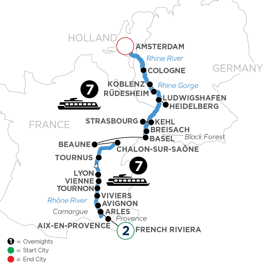 17 Day Avalon Waterways River Cruise from French Riviera to Amsterdam 2027 - WLAQ