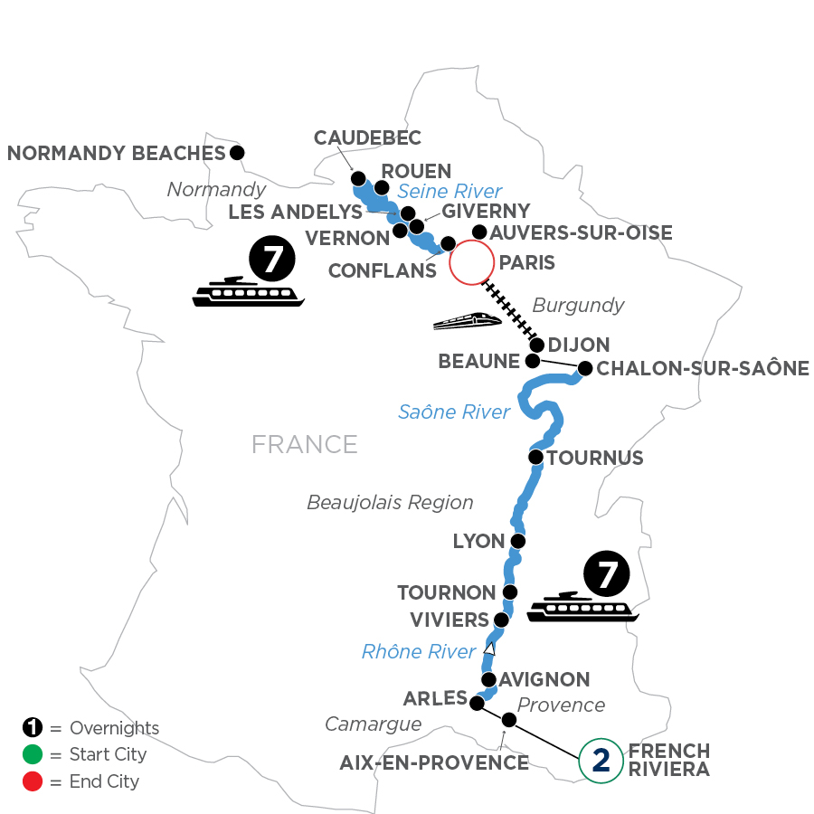 17 Day Avalon Waterways River Cruise from French Riviera to Paris 2027 - WLPQ