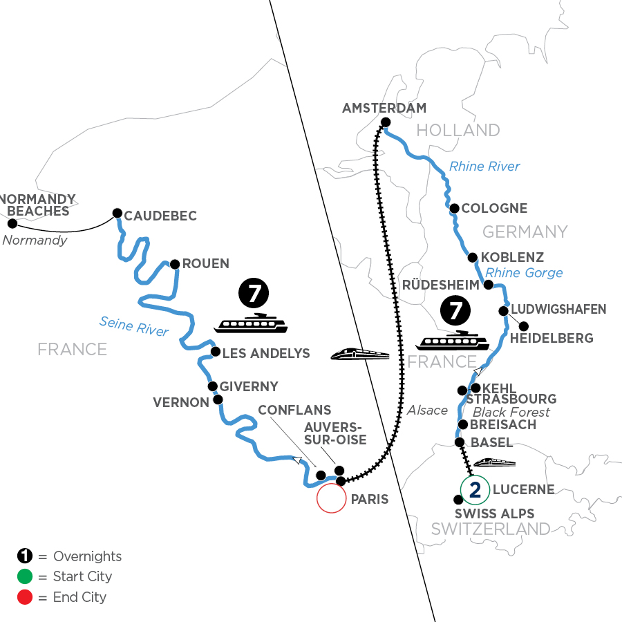 17 Day Avalon Waterways River Cruise from Lucerne to Paris 2027 - WZPQ