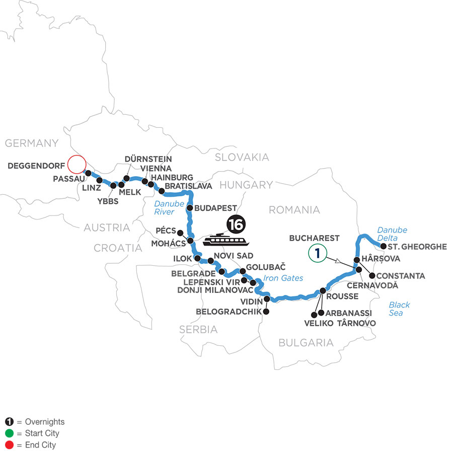 18 Day Avalon Waterways River Cruise from Bucharest to Deggendorf 2023