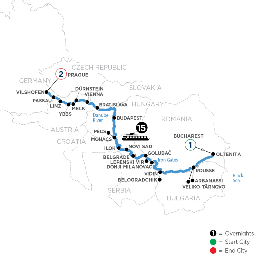 19 Day Avalon Waterways River Cruise from Bucharest to Prague 2027 - WODY