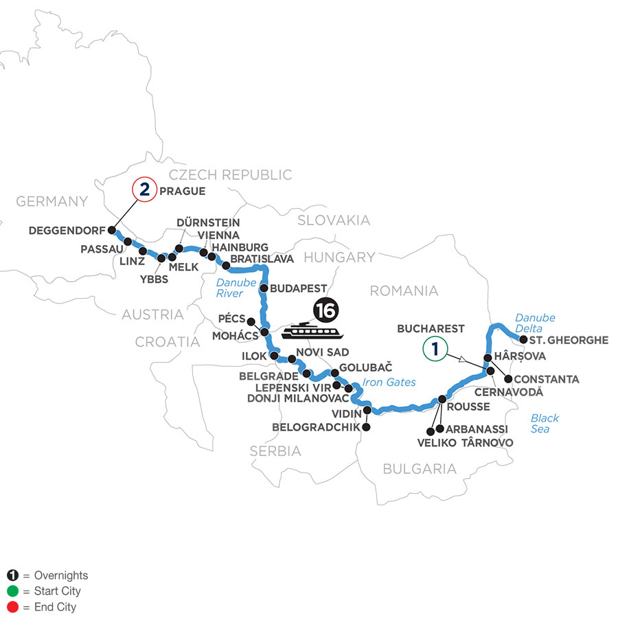 20 Day Avalon Waterways River Cruise from Bucharest to Prague 2024