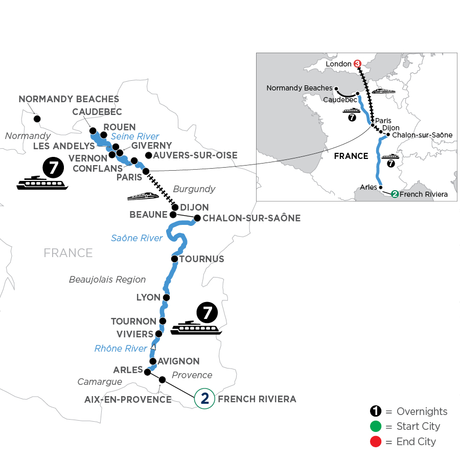 20 Day Avalon Waterways River Cruise from French Riviera to London 2027 - WLP1