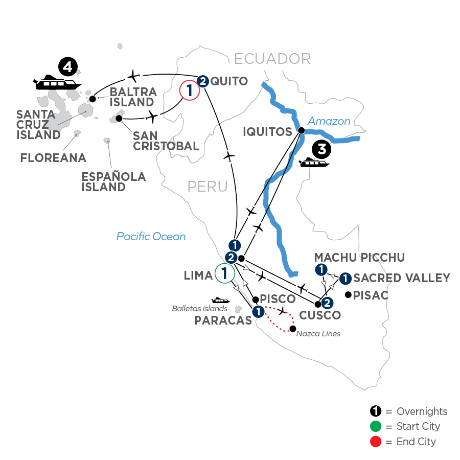 20 Day Avalon Waterways River Cruise from Lima to Quito 2026 - WAMY
