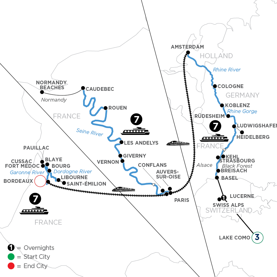 26 Day Avalon Waterways River Cruise from Lucerne to Bordeaux 2027 - WZX1