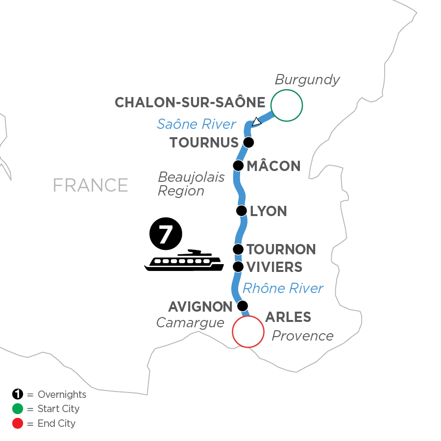8 Day Avalon Waterways River Cruise from Chalon-sur-Saône to Arles 2027 - WJL