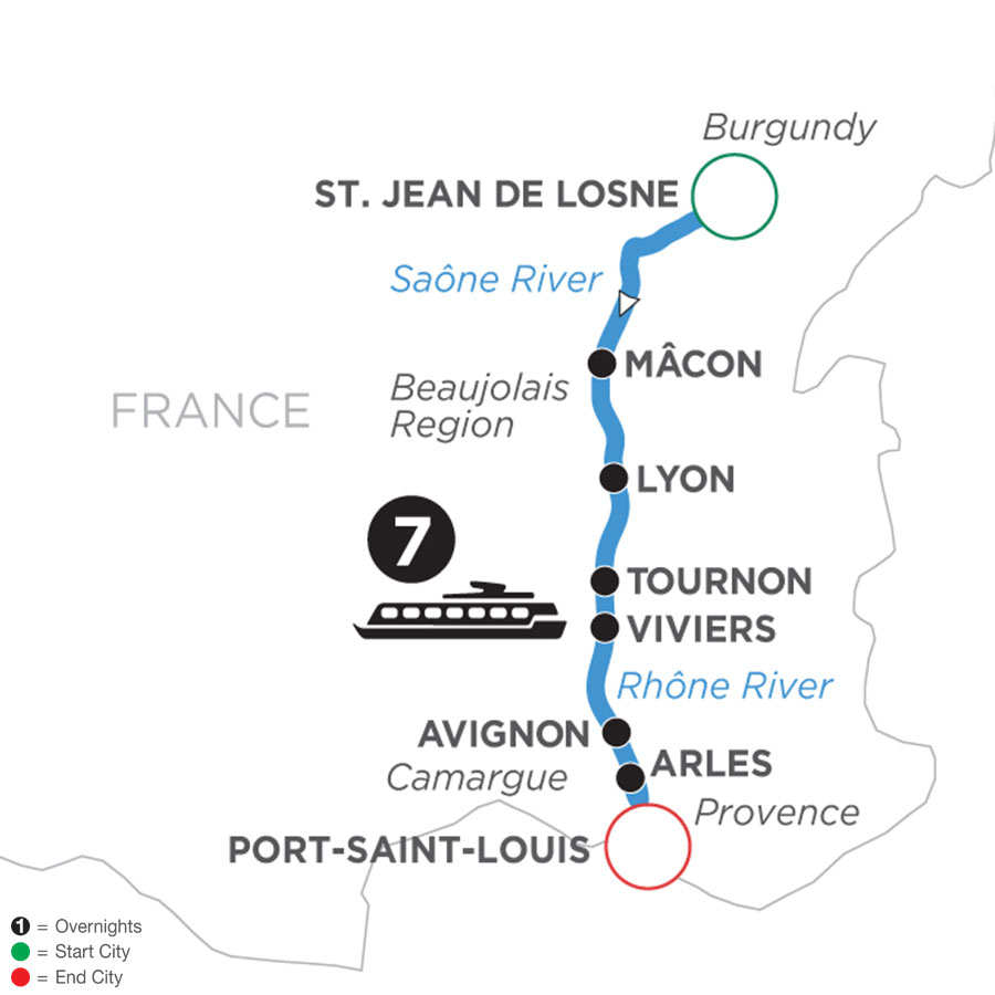8 Day Avalon Waterways River Cruise from St. Jean-de-Losne to Port-Saint-Louis 2023
