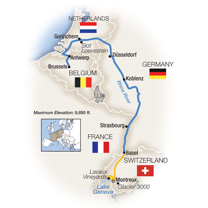 10 Day Tauck River Cruise from Montreux to Brussels 2027 - 