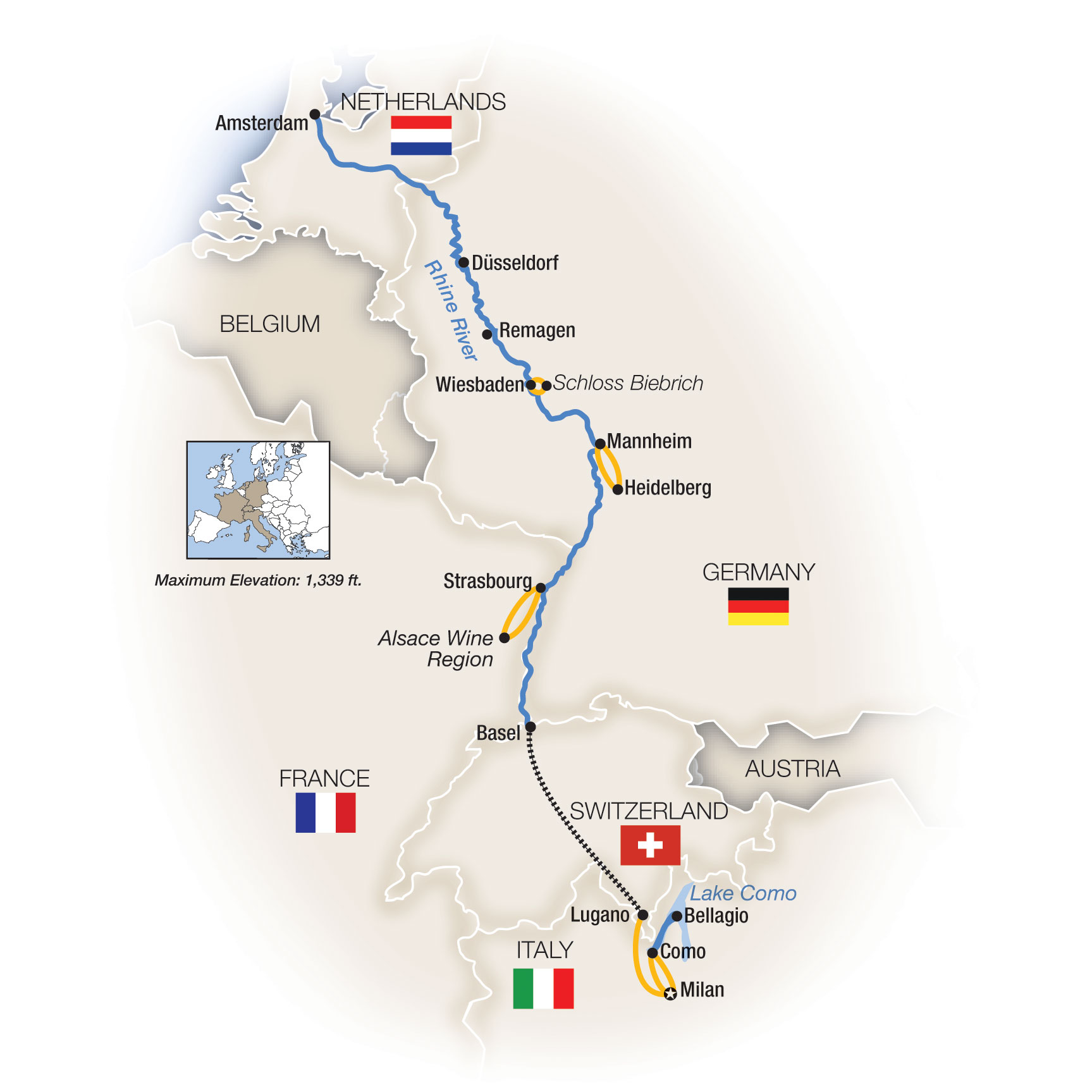 11 Day Tauck River Cruise from Milan to Amsterdam 2027 - 