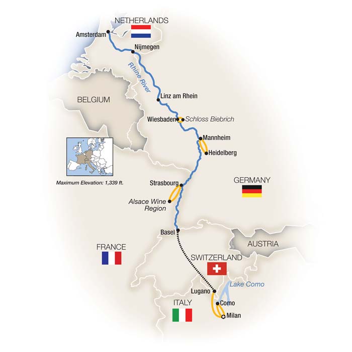 11 Day Tauck River Cruise from Milan to Amsterdam 2027 - 